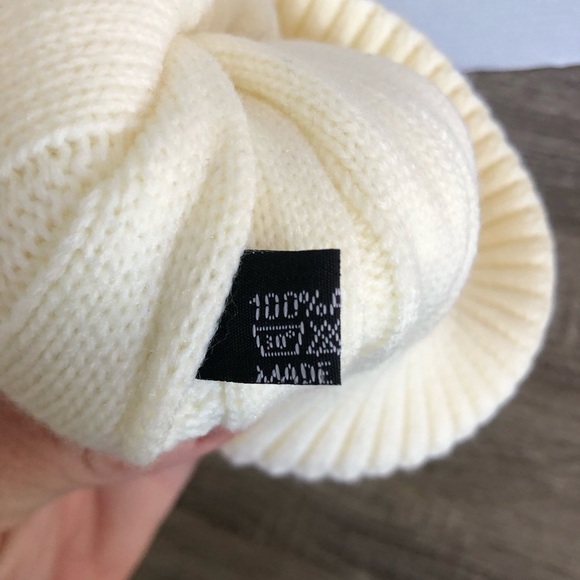 Cream Knit Pom-Pom Winter Hat - Picture 5 of 9